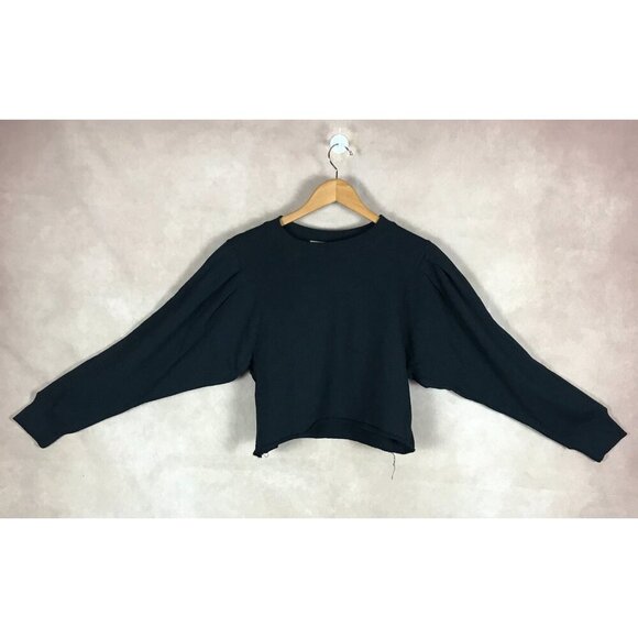 CIRCUS NY Blouson Sleeve Terry Black Sweatshirt NWT MEDIUM - Picture 7 of 10